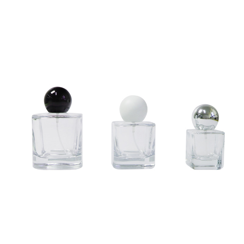 30 ml, 50 ml, 100 ml, transparente, quadratische Parfümflaschen aus Glas mit dickem Boden